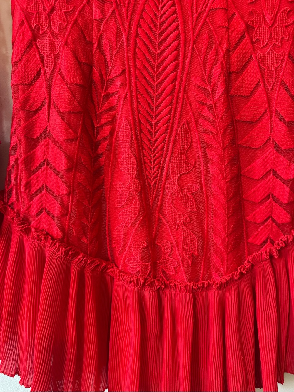 Hello Molly Red Embroidered Long-Sleeve Mini Dress - Picture 4 of 5